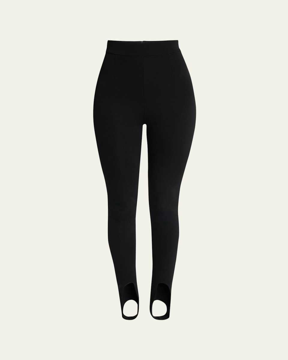 Zipped Jersey Stirrup Leggings